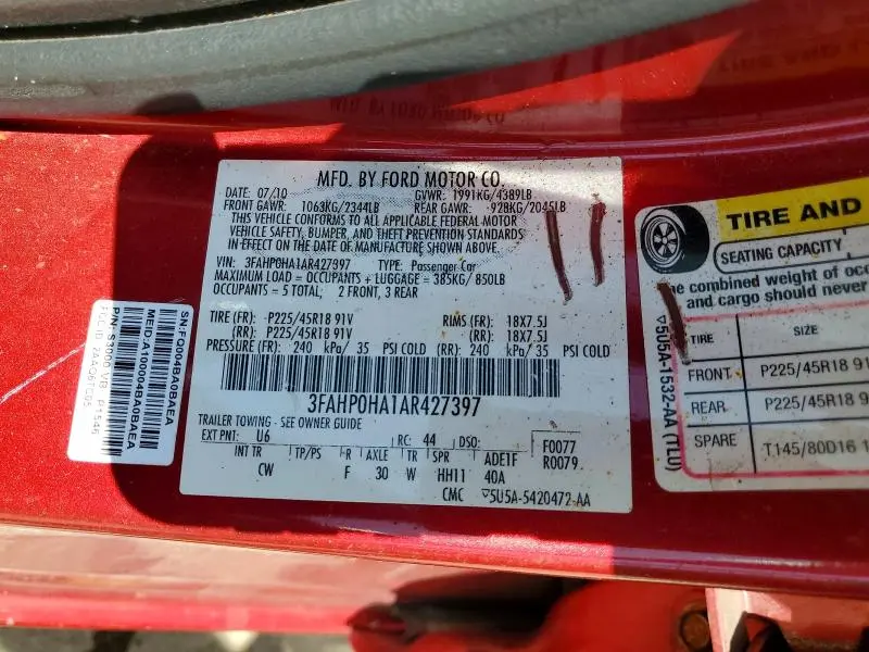 2010 FORD FUSION SE  