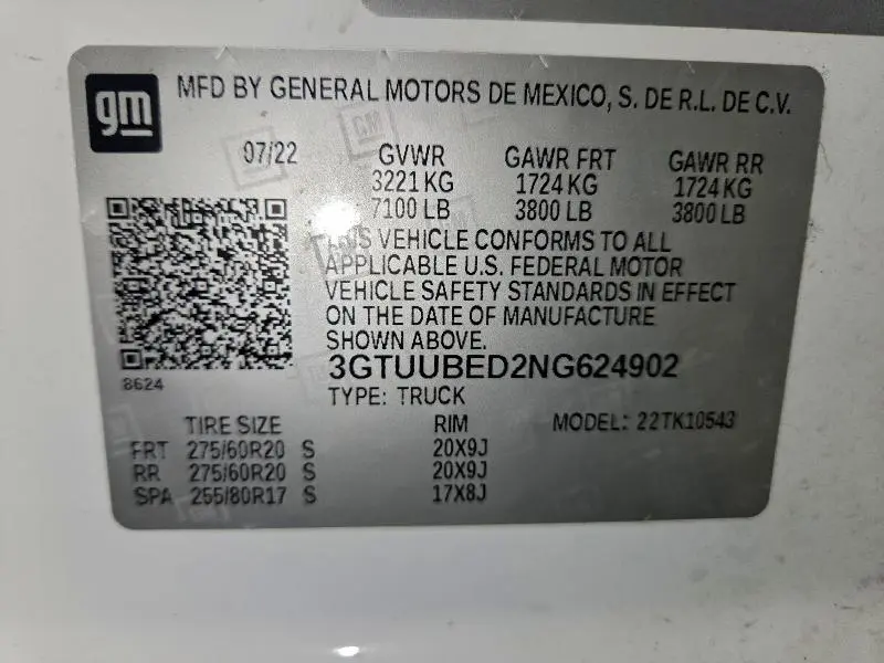 2022 GMC SIERRA K1500 SLE  