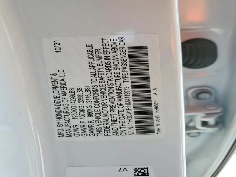 2021 HONDA ACCORD LX  