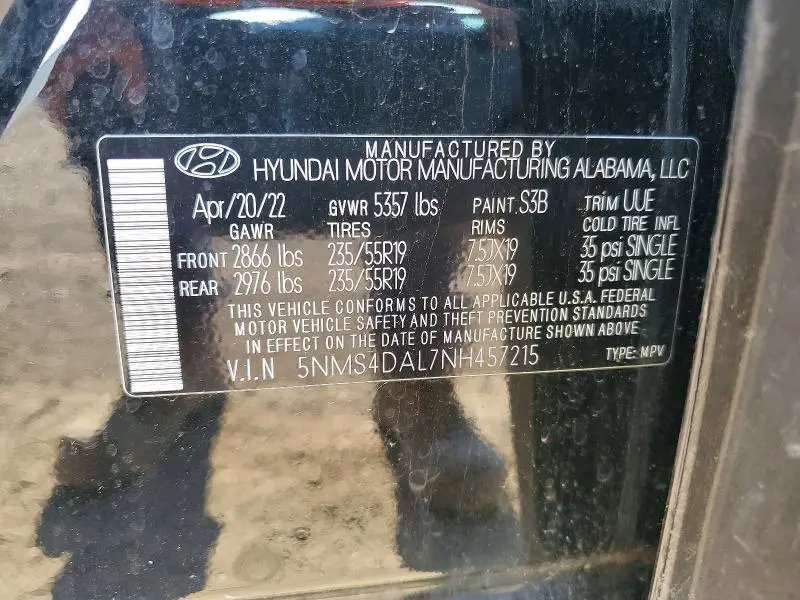 2022 HYUNDAI SANTA FE LIMITED  