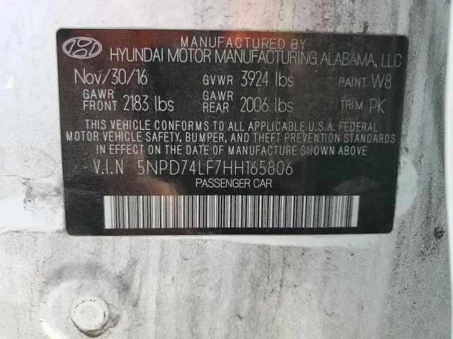 2017 HYUNDAI ELANTRA SE