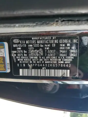 2019 KIA SORENTO L  