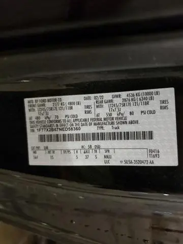 2022 FORD F250 SUPER DUTY  