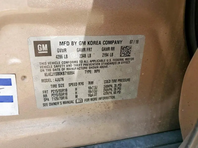 2019 BUICK ENCORE SPORT TOURING  