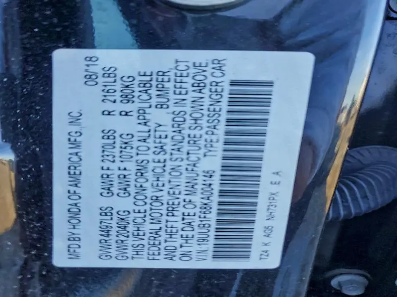 2019 ACURA TLX TECHNOLOGY  