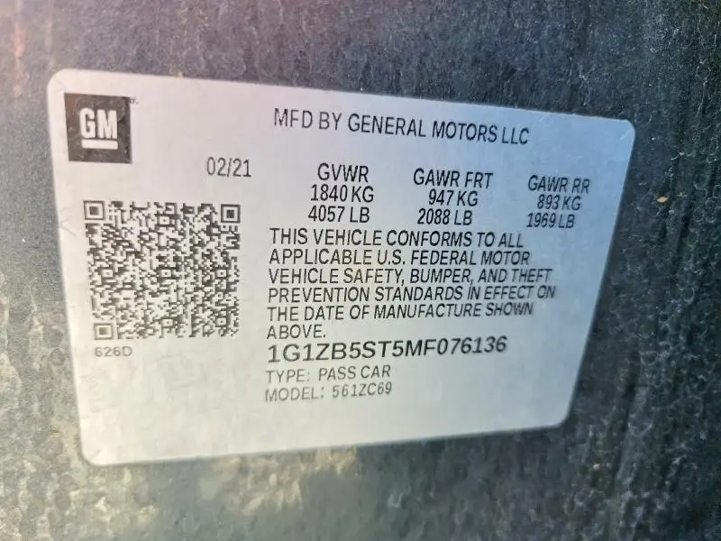 2021 CHEVROLET MALIBU LS  