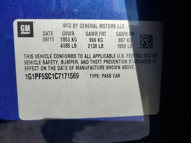 2012 CHEVROLET CRUZE LT