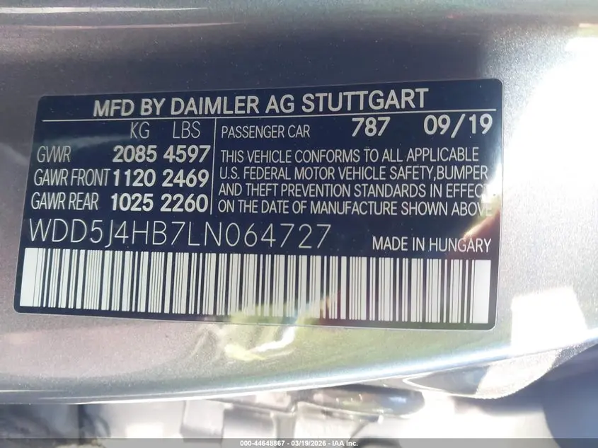 2020 MERCEDES-BENZ CLA 250 4MATIC