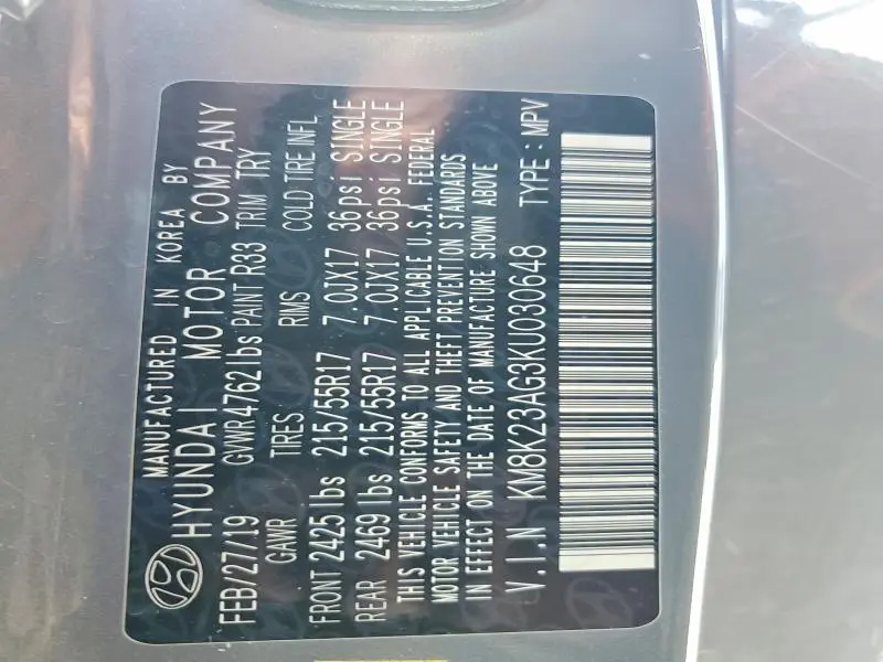 2019 HYUNDAI KONA SEL  
