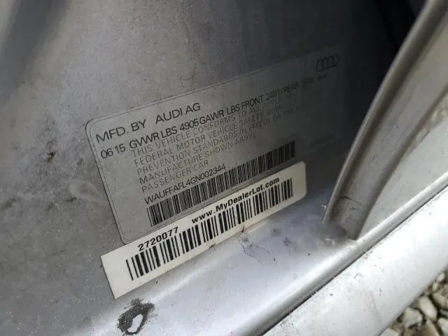 2016 AUDI A4 PREMIUM PLUS S-LINE  