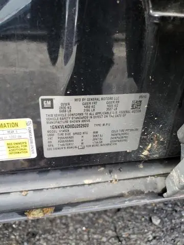 2013 CHEVROLET TRAVERSE LTZ  