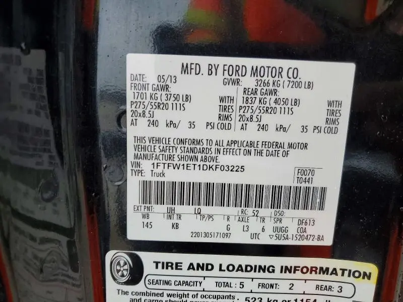 2013 FORD F150 SUPERCREW  