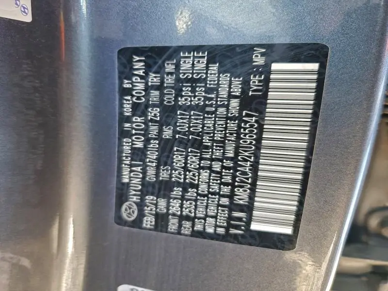 2019 HYUNDAI TUCSON SE  