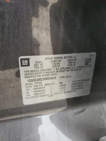 2017 CHEVROLET TAHOE C1500 LS  