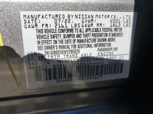 2022 NISSAN SENTRA SV