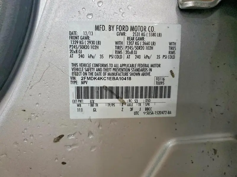 2014 FORD EDGE LIMITED  