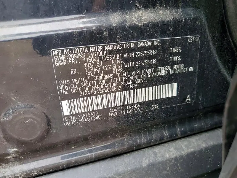 2019 TOYOTA RAV4 XLE PREMIUM  