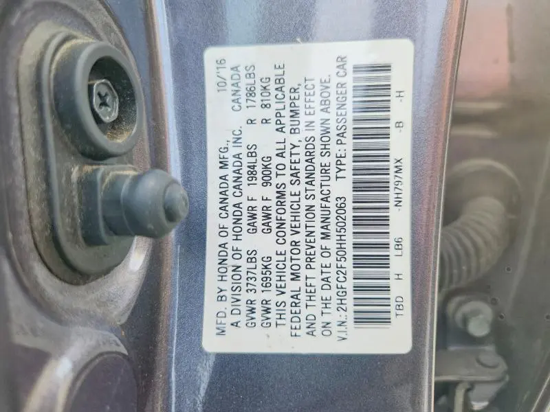 2017 HONDA CIVIC LX  