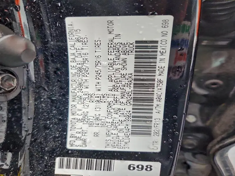 2015 TOYOTA TACOMA DOUBLE CAB  