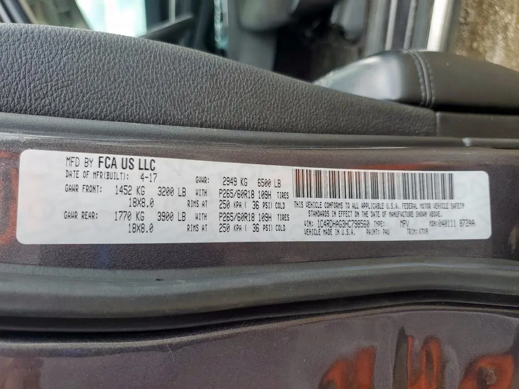 2017 DODGE DURANGO SXT  