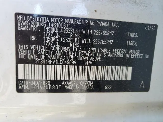2020 TOYOTA RAV4 LE