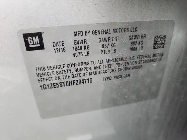 2017 CHEVROLET MALIBU LT  