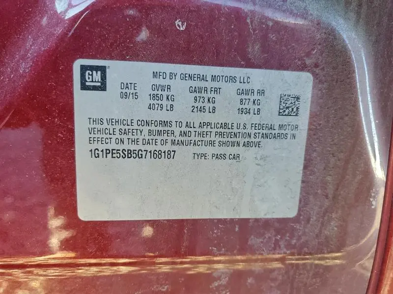 2016 CHEVROLET CRUZE LIMITED LT  