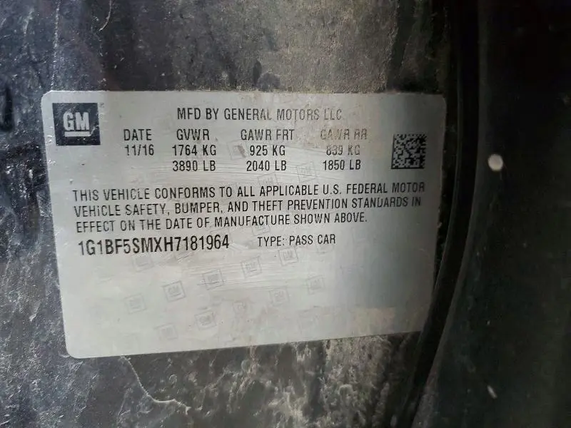 2017 CHEVROLET CRUZE PREMIER  