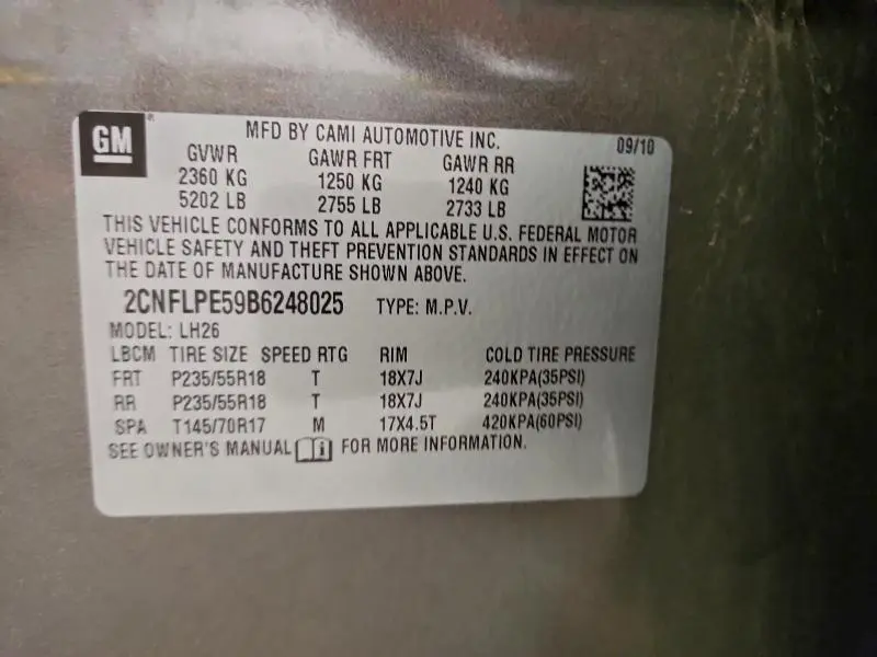 2011 CHEVROLET EQUINOX LT  