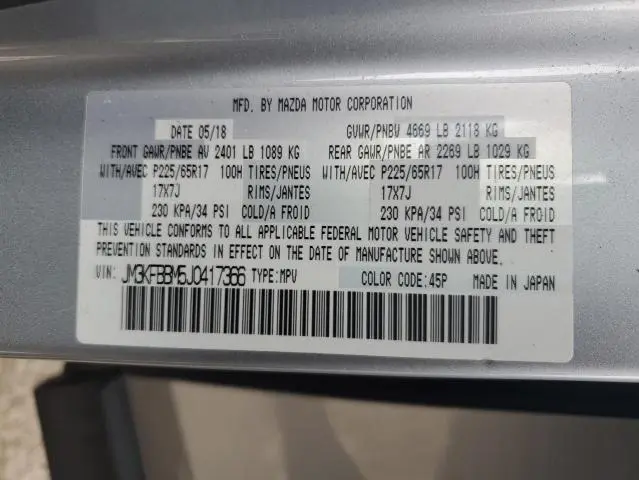 2018 MAZDA CX-5 SPORT  