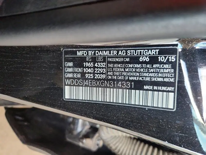 2016 MERCEDES-BENZ CLA 250  