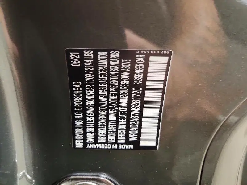 2021 PORSCHE CAYMAN GTS  