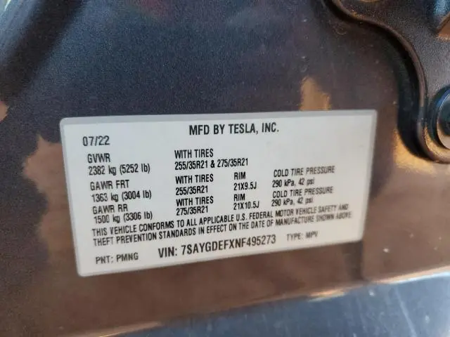 2022 TESLA MODEL Y   