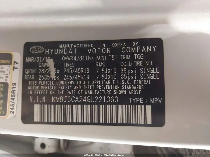 2016 HYUNDAI TUCSON SPORT