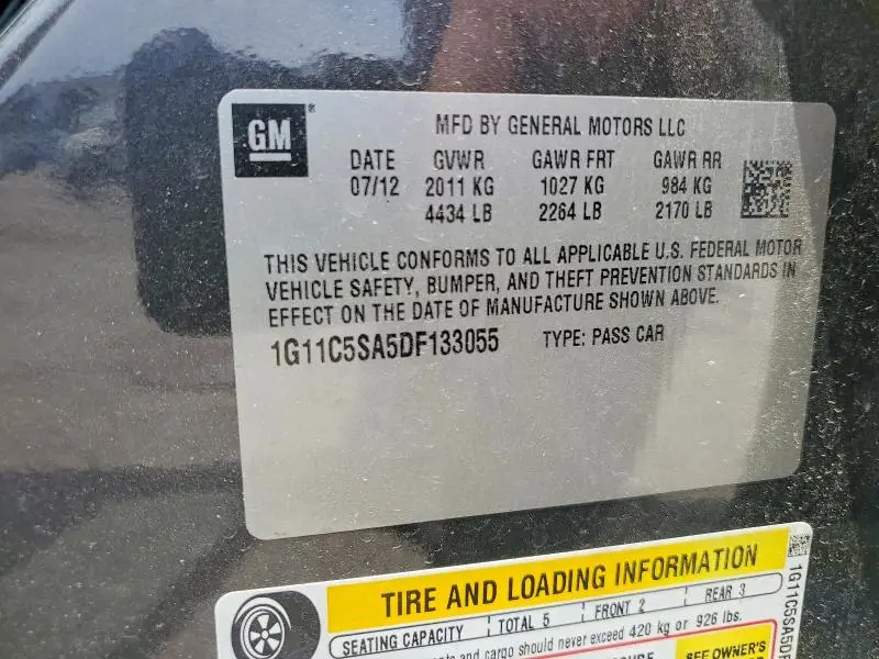 2013 CHEVROLET MALIBU   