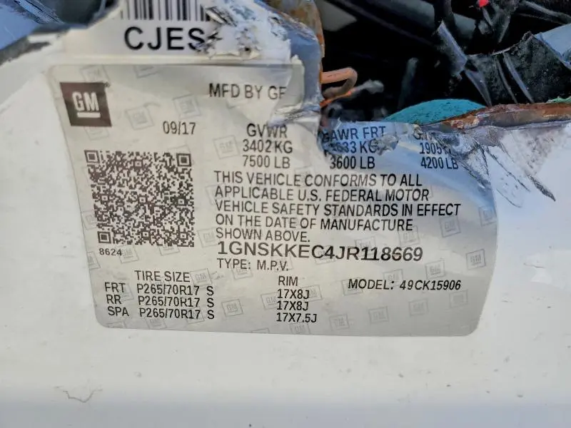 2018 CHEVROLET SUBURBAN K1500  
