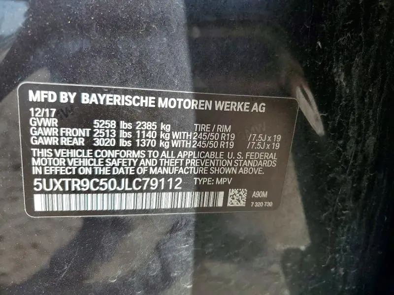 2018 BMW X3 XDRIVE30I  