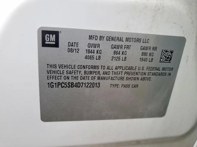 2013 CHEVROLET CRUZE LT  