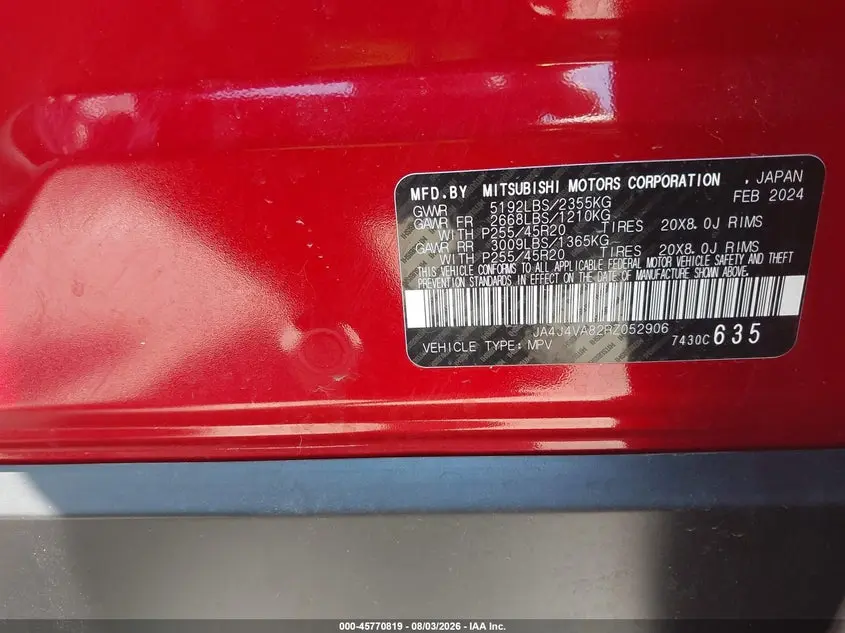 2024 MITSUBISHI OUTLANDER SE 2.5 S-AWC