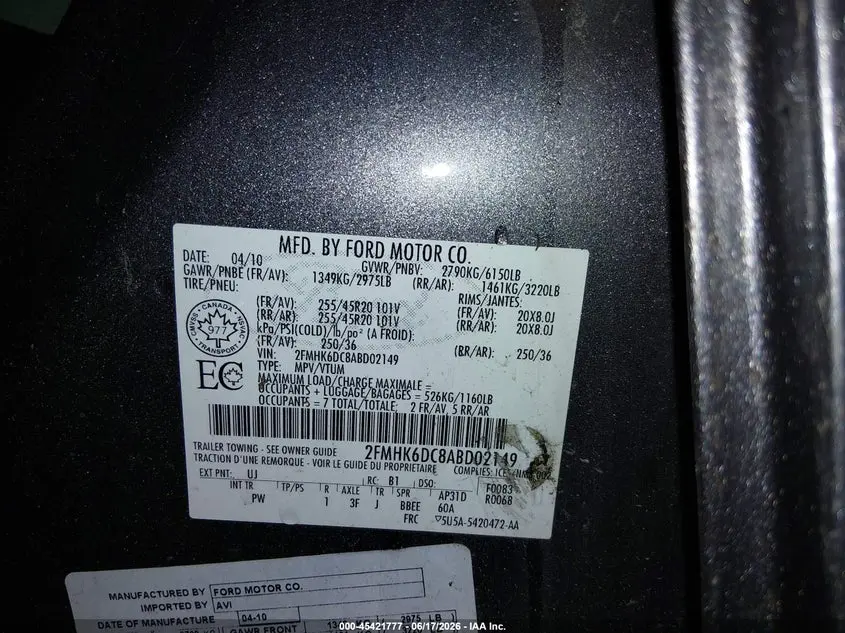 2010 FORD FLEX LIMITED