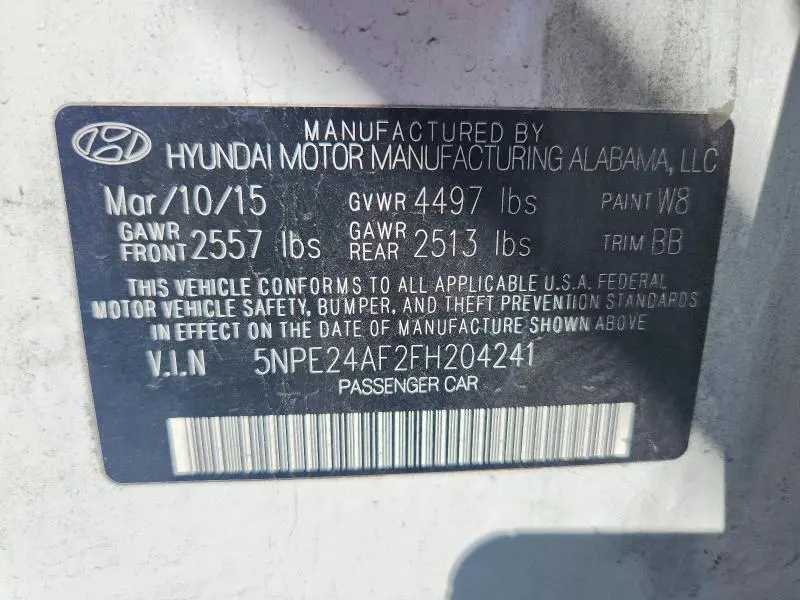 2015 HYUNDAI SONATA SE  