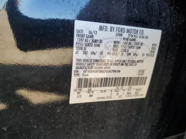 2013 FORD EXPLORER LIMITED  