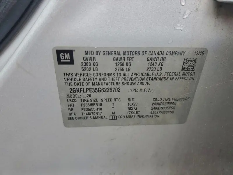 2016 GMC TERRAIN SLT  