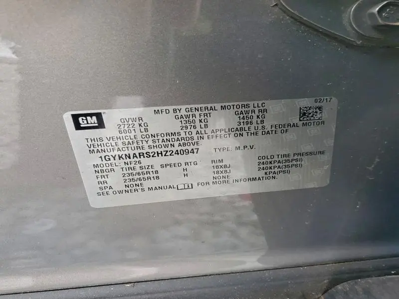 2017 CADILLAC XT5 LUXURY  