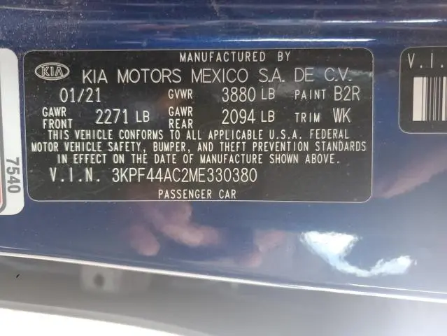 2021 KIA FORTE GT  