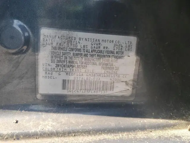 2015 NISSAN VERSA S  