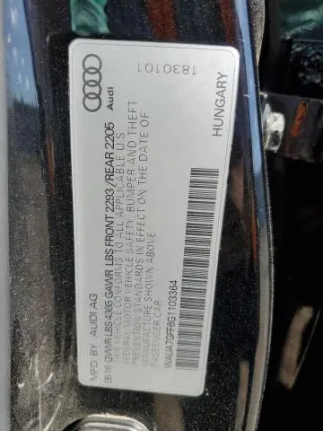 2016 AUDI A3 PREMIUM  
