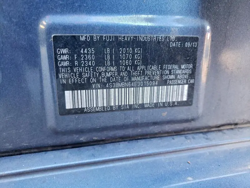 2014 SUBARU LEGACY 2.5I LIMITED  