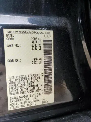 2016 NISSAN ALTIMA 3.5SL  