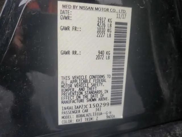 2018 NISSAN ALTIMA 2.5  